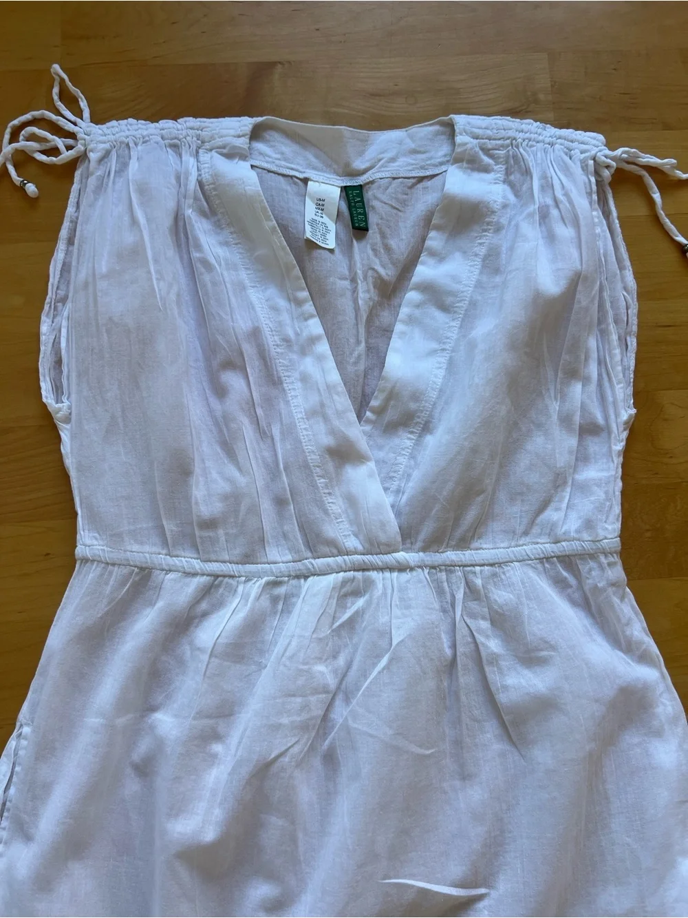 Ralph Lauren White Sleeveless V-Neck Mini Dress